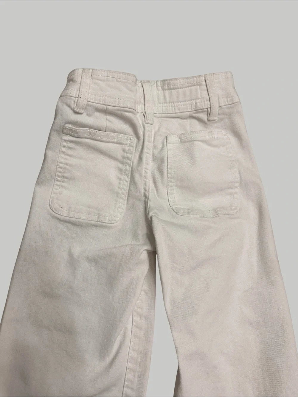 Zara Girls Burgundy Embellished Top & White Wide Leg Jeans Set SZ 6 Trendy EUC